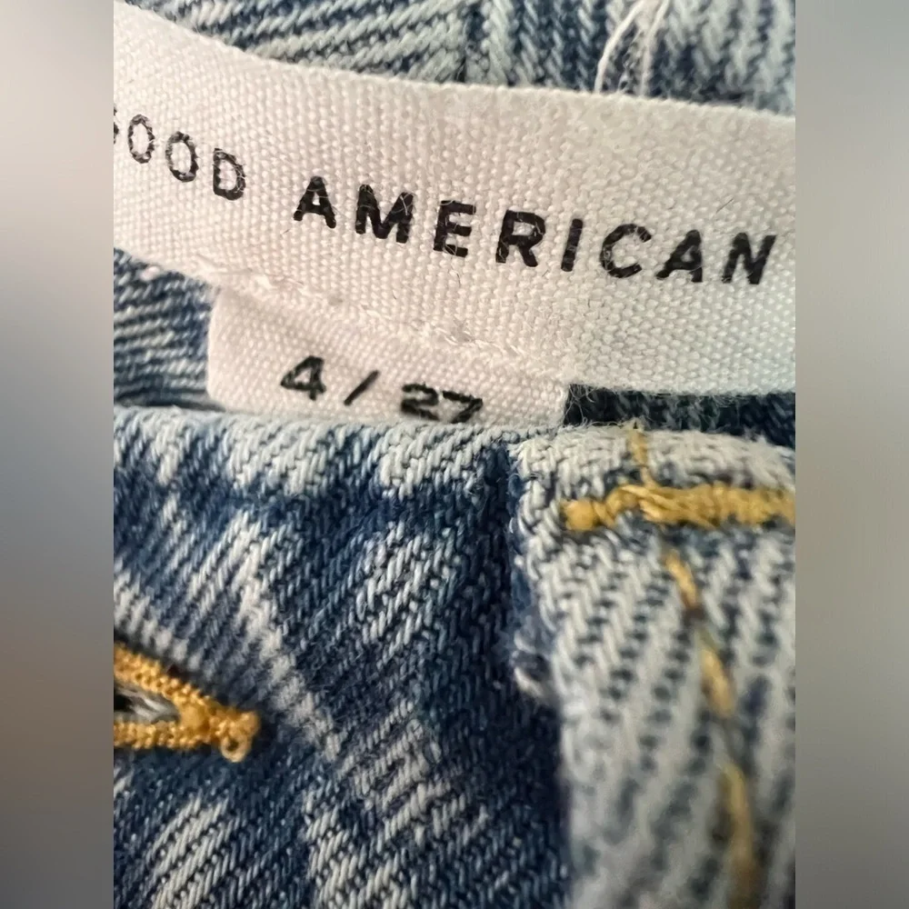 Good American Jeans Indigo Wash Straight Leg Denim high rise - Picture 2 of 4